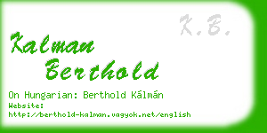 kalman berthold business card